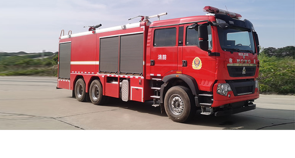豪沃后双桥干粉水联用消防车图4