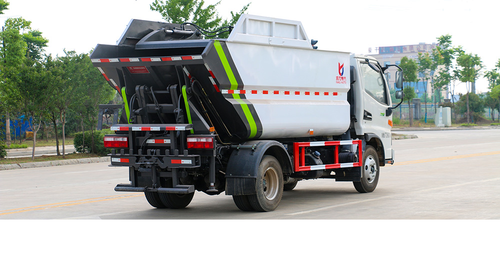 骏铃V3自装卸式垃圾车 后装图3